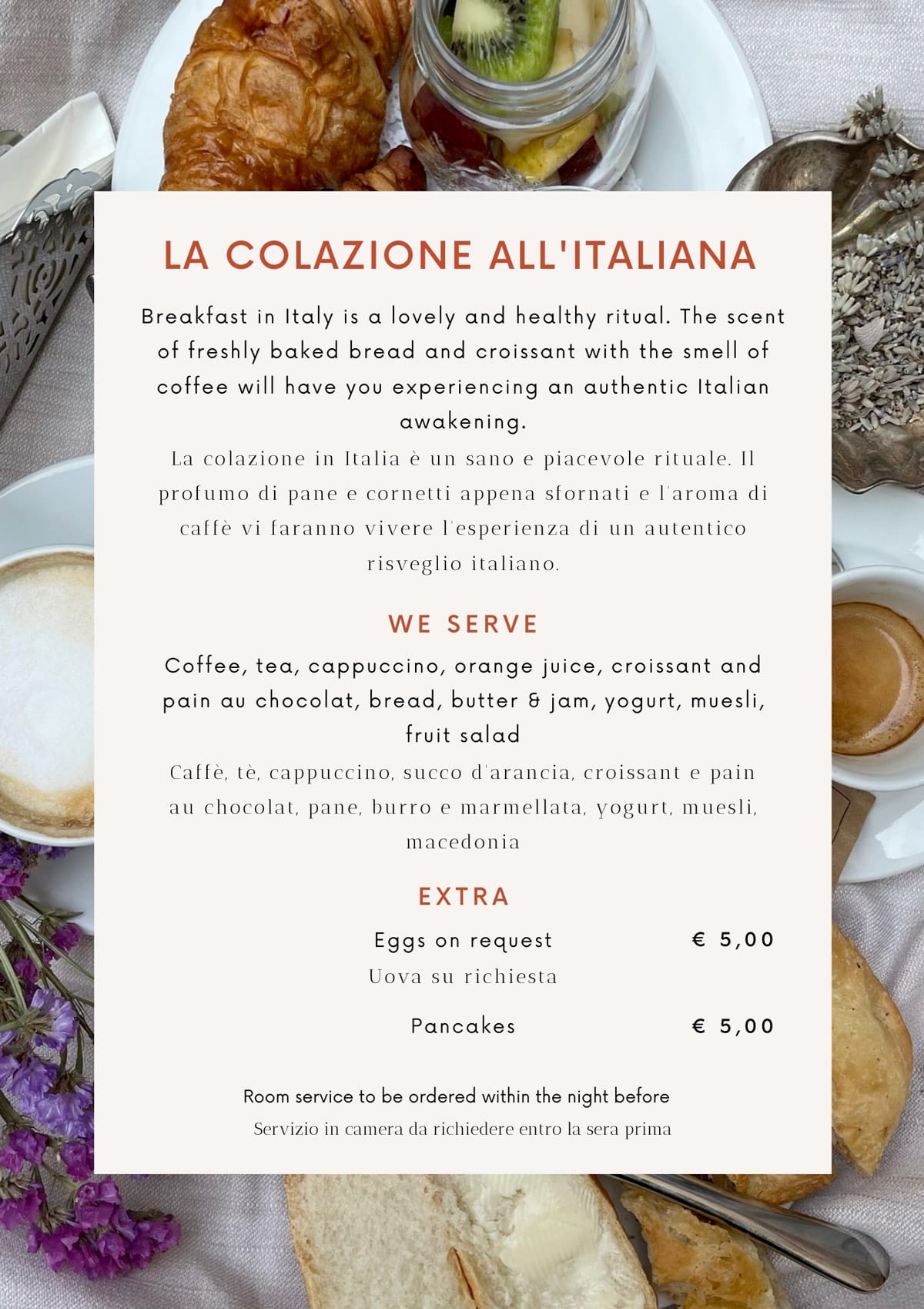 Breakfast Menu | Hotel Flora Venezia